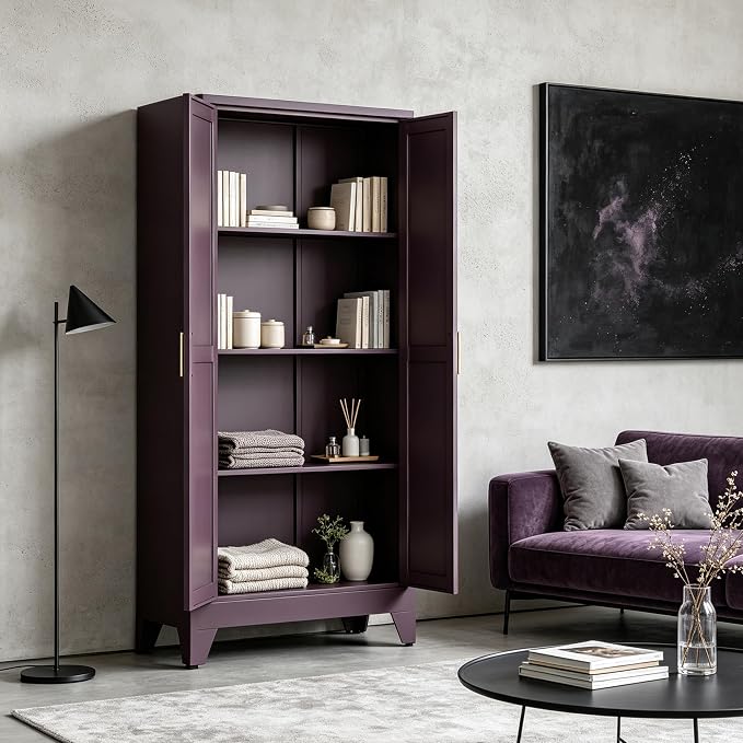 61"H Pantry Kitchen Cabinet with Doors,Black Storage Cabinets,Freestanding Pantry Cabinet,Farmhouse Food Storage Cabinets,Tall and Large Pantry Cabinets for Kitchen, Dining Room, Living Room