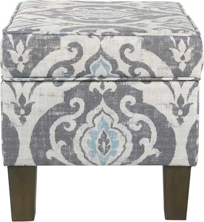 Spatial Order 22" Dinah Collection Storage Ottoman - Blue Slate