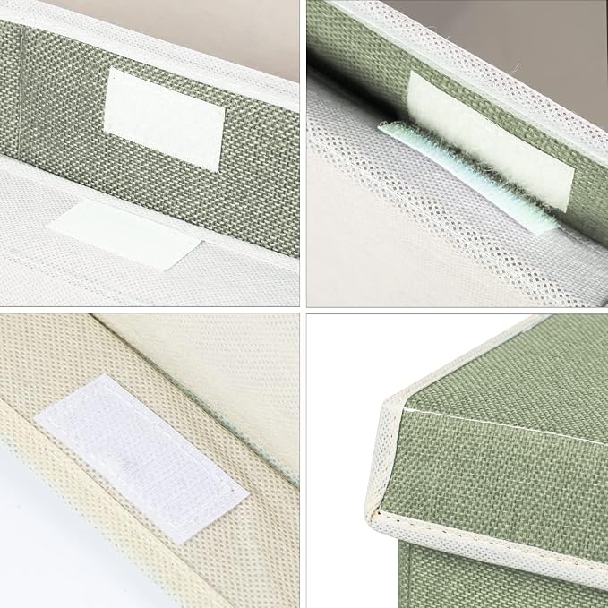 Large Toy Box Chest Storage with Lid, Collapsible Kids Toy Storage Box Bin | Toy Chest with Rivets Handles for Kids, Boys, Girls, Nursery, Playroom, Living Room, Bedroom, 25"x 13" x 16" (Linen Green)