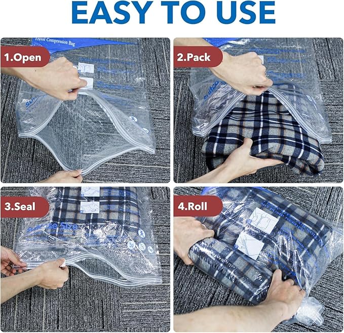 MEIQIHOME Vacuum Storage Bags, Space Saver Sealer Bags,Vacuum seal bags for clothing, Pillows, Comforters, Blankets, Bedding,Travel,32 COMBO