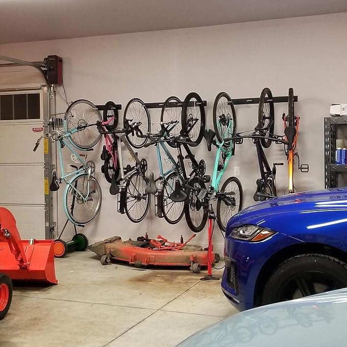 StoreYourBoard Bike Storage Rack, 4 Bike Racks for Garage, Solid Steel Extra Heavy Duty BLAT Bike Rack - Garage Wall Mounted Bicycle Storage, Up to 200lbs, 32-inch