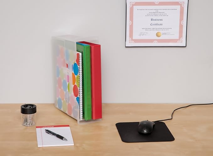 IRIS USA 6-Pack Small Desktop File Box with Open Lid, Clear | Organize paperwork, mail, magazines, and office supplies with portable storage for desks, classrooms, and home workspaces