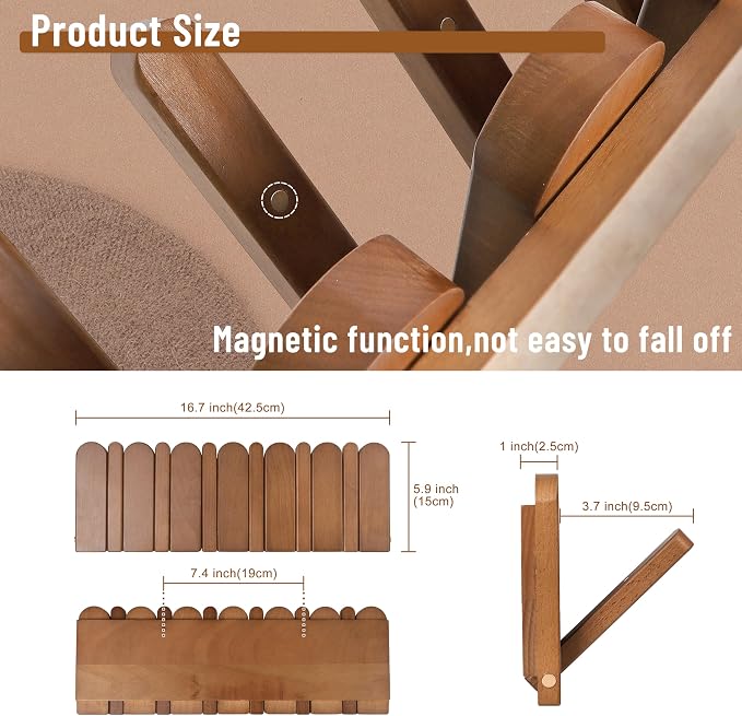 Wall Coat Rack for Entryway: Wooden Modern Heavy Duty 6 Hooks | Foldable Wall Mounted for Small Spaces Entryway Bathroom for Hanging Jacket Towel Backpack - Space Saving Home Decor