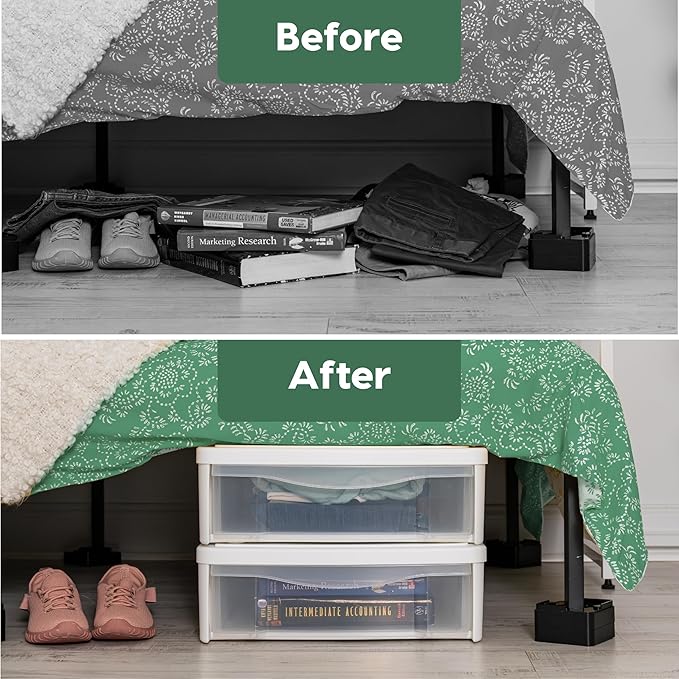 IRIS USA 2-Pack, 22 Qt. Under Bed Storage Bin with Sliding Drawer, White | Store seasonal clothing, shoes, blankets, linens and household essentials neatly under beds to maximize storage space
