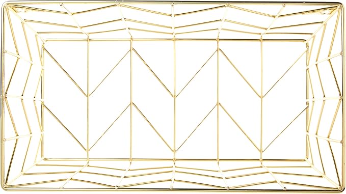 U Brands Hanging File Desk Organizer, Wire Metal, Gold Finish, 8.5" x 11'