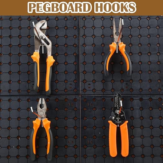 100 Pcs Peg Board Shelving Hooks Stainless Steel Hanging Board Pegs Wall Display Hooks Bulk for 1/8 1/4 Garage Storage Organizer Accessories (10 Inch,Silver)