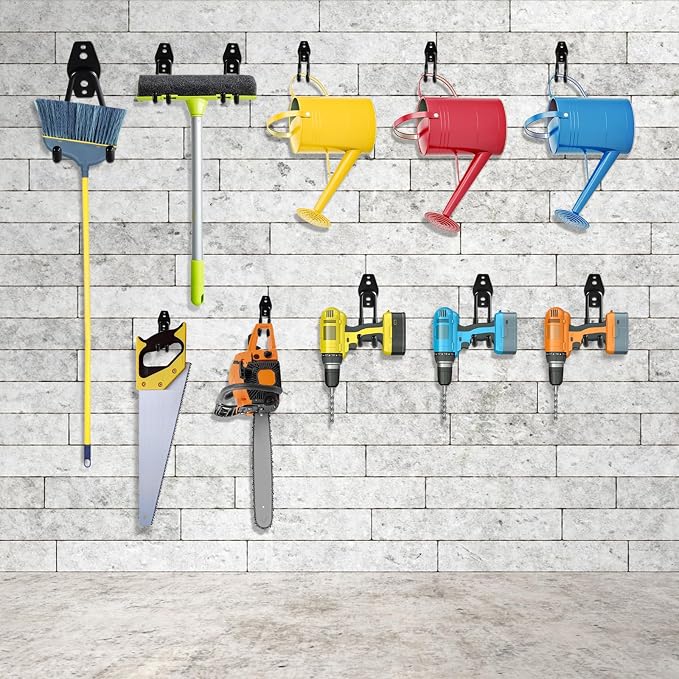 HUPBIPY Heavy Duty Garage Hooks 6 Pack, 2.8 inch Small U Shaped Hanger, Wall Mounted Storage System, Power and Garden Tool Organizer, for Hanging Ladders, Hose, Bulk Items and More