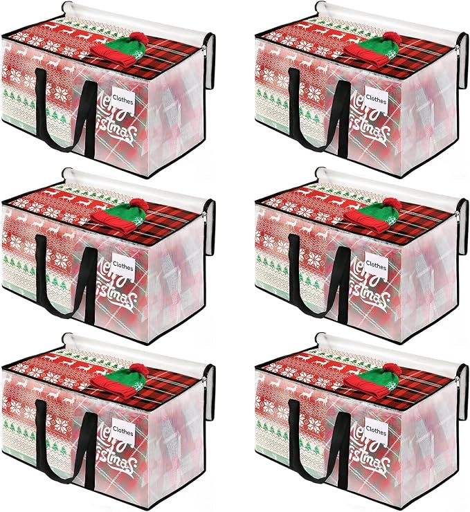 BlissTotes Moving Bags, 76L 6-Pack Storage Bags, Moving Box Heavy Duty Extra Large, Moving Totes with Zipper, Large Packing Bag with Reinforced Handles, Boxes for Packaging Moving
