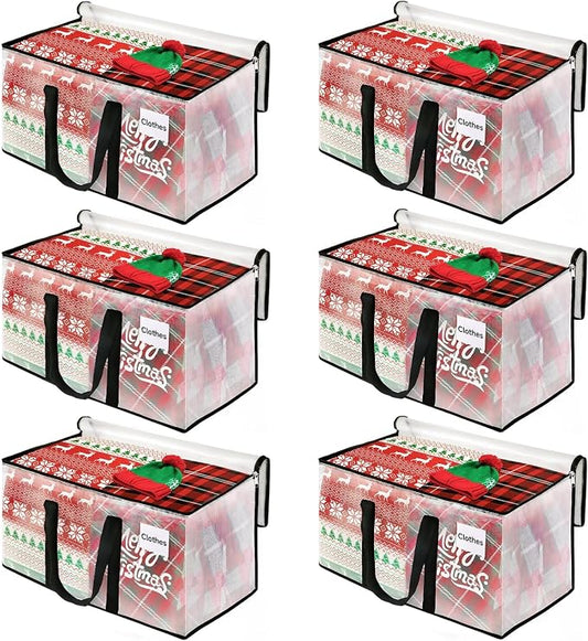BlissTotes Moving Bags, 76L 6-Pack Storage Bags, Moving Box Heavy Duty Extra Large, Moving Totes with Zipper, Large Packing Bag with Reinforced Handles, Boxes for Packaging Moving