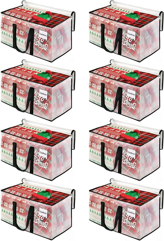 BlissTotes Moving Bags, 125L 8-Pack Storage Bags, Moving Box Heavy Duty Extra Large, Moving Totes with Zipper, Large Packing Bag with Reinforced Handles, Boxes for Packaging Moving