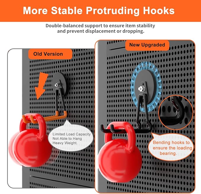 ENUODA Strong Magnetic Hooks Heavy Duty Upgraded Large Magnet Garage Hooks, Magnetic Tool Holder for Container, Locker, Container, Garden Tool, Toolbox, Power Tool, Broom, 2PCS