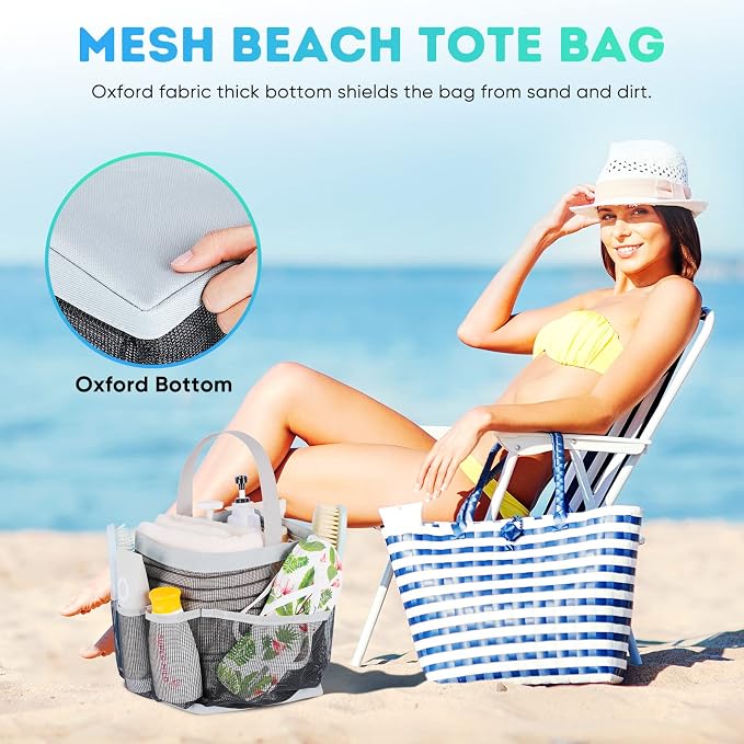EUDELE Mesh Shower Caddy Portable for College Dorm Room Essentials, Shower Caddy Dorm with 9-Pocket Large Capacity for Beach, Swimming, Gym, Camping, Travel essentials
