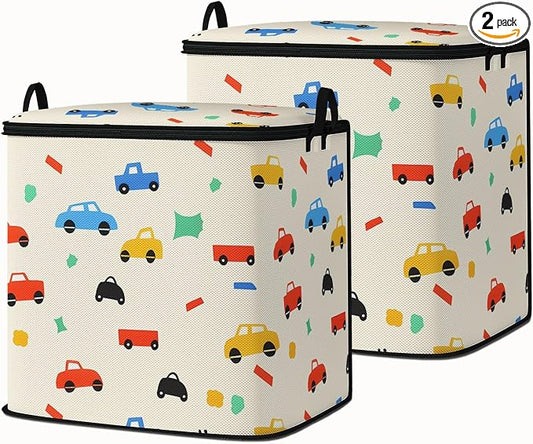 2pcs blanket storage bag for under bed,closet organizers 95L | quilt duvet sweater sheet bedding pillow clothes storage for closet,dorm moving essentials containers with portable handles