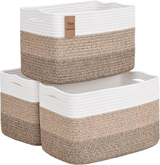 Baskets for Organizing,Storage Baskets,3 Pack Baskets for Shelfves,15"×10"×9" Woven Basket,toy storage bins,bins for organization