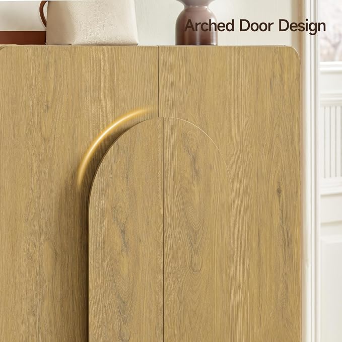 Shoe Storage Cabinet with Doors, Large Shoe Cabinet Storage for Entryway, Wooden 6 Tier Shoe Organizer Cabinets with Adjustable Shelves for Entrance Hallway Living Room Foyer (Oak)