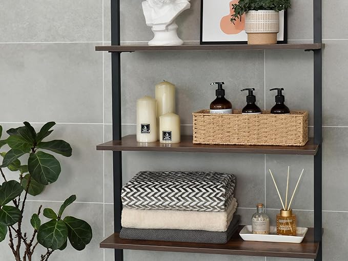 StorageWorks Toilet Paper Storage Baskets for Bathroom Decor, Light Brown | Paper Rope Toilet Top Basket with Built-in Handles, Rectangle Toilets Storage Basket for Tank Topper, 1 Pack