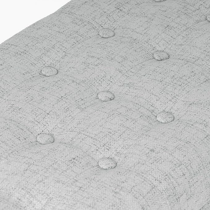 HomePop 48" Modern Tufted Storage Bench - Gray Woven