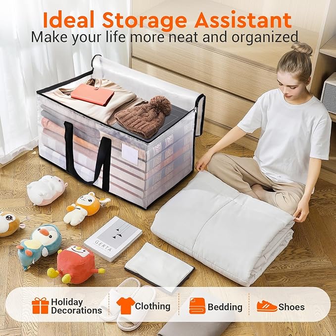 BlissTotes Moving Bags, 93L 6-Pack Storage Bags, Moving Box Heavy Duty Extra Large, Moving Totes with Zipper, Large Packing Bag with Reinforced Handles, Boxes for Packaging Moving