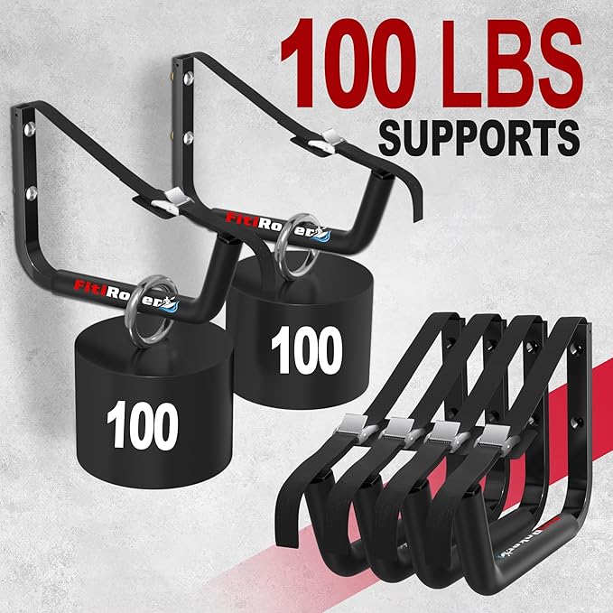 Kayak Storage Rack 120LB Wall Mounted Kayak Hook | EVA Padded Garage Storage Mount for Canoes, Paddle Boards, Ladders and Bikes Indoor Outdoor Organization