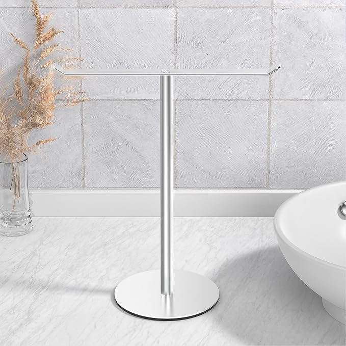 Towel Rack T-Shape Hand Towel Holder for Bathroom,Headband Holder Organizer and Bathroom Towel Racks,Kitchen Towel Rack Silver Hand Towel Holder