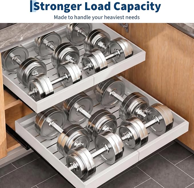 Garvee 2 Pack Pull Out Cabinet Organizers, Expandable 12.2"-18.9" Width