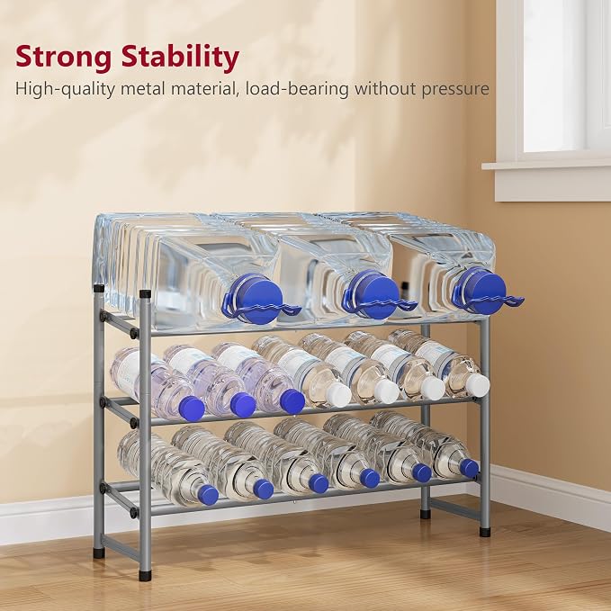Expandable Shoe Rack for Closet 3 Tier, 28“-41“Stackable, Grey | Adjustable Shoe Organizer Closet Shoe Rack Floor, Metal Shoe Shelf Storage for Entryway, Closet, Garage, Front Door Entrance