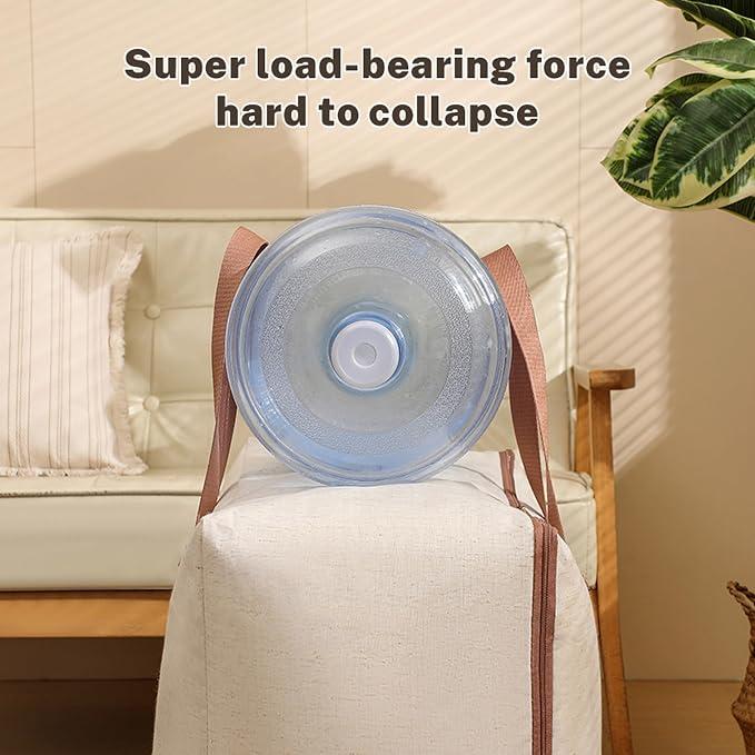 82L Storage Bag for Clothes, Comforters, Blankets, Bedding, Pillows, Stuffed Toys, Jackets with Sturdy Handles, Clear Label Tag, Zippered, for use at Home, Travel or Move, 24x17x12 (Beige, Large)