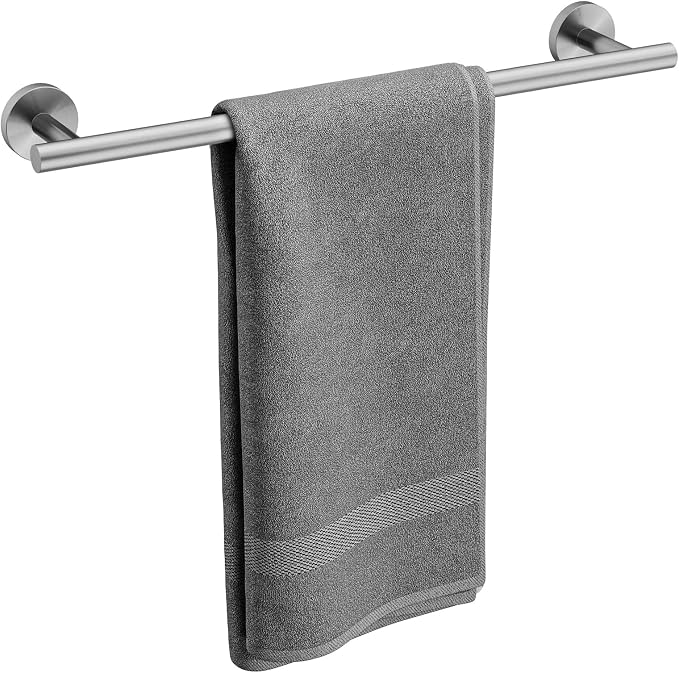 Brushed Nickel Towel Bar, 18 Inch Bathroom Towel Rack | Towel Holder Wall Mounted, Thicken SUS304 Stainless Steel Towel Rod Modern Home Decor (Total Length 20 Inch)