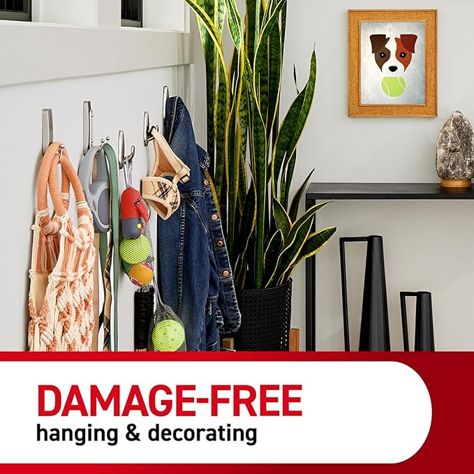Command Large Matte Black Double Hooks, 2 Hooks and 2 Strips, Damage Free Hanging Wall Hooks with Adhesive Strips, No Tools Coat Hooks for Hanging Home Decor, Holds up to 4 lb (Pack of 3)