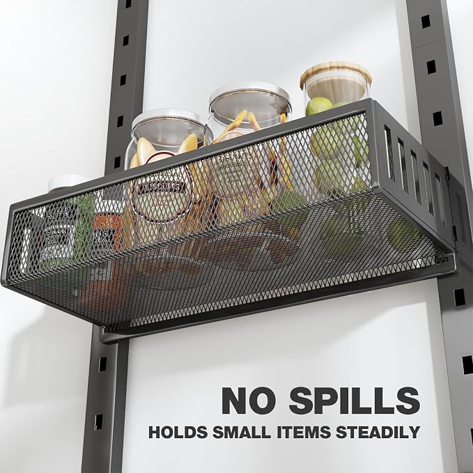 Pantry Door Organizers and Storage, 8-Tier Large Metal Heavy-Duty Frame Over the Door Spice Rack, 2 in 1 Wall-Mounted or Hanging shelf for Kitchen, Bathroom, Laundry Room, Bedroom, Closet &Nursery