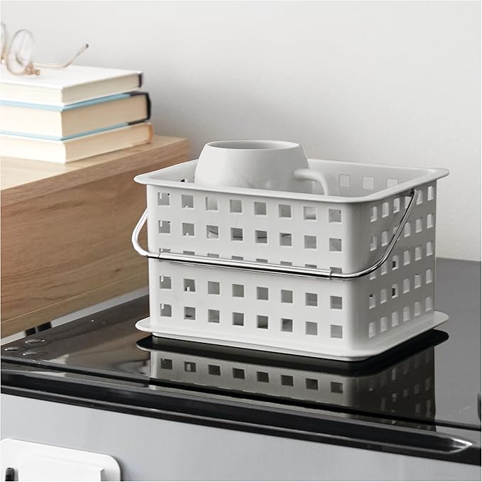 iDesign Shower Caddy Basket with Handle, Light Gray | For Bathroom or College Dorm, Made in USA