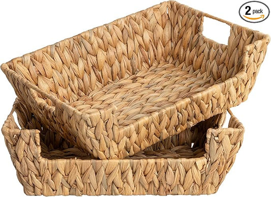 Storageworks Pantry Baskets For Organizing, Woven Baskets, Water Hyacinth