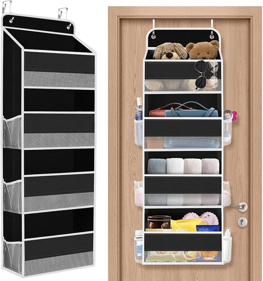 1Pack Over The Door Organizer Large Capacity Hanging Storage Room Organizer | 40 lb Capacity, Ultra-Sturdy, Foldable, Mesh Design with Clear Window, Space-Saving Organizer for Pantry, Nursery & Closet