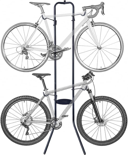 Delta Cycle Michelangelo 2 Bike Storage Rack Black - Gravity Fully Adjustable Bike Storage Garage For Road, MTB, and Hybrid Bicycles - Vertical Bike Rack Holds Up To 80 lbs