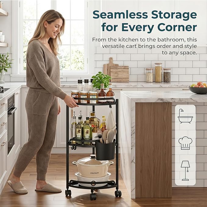 ZVZM Corner Shower Caddy Standing, 3 Tier Bathroom Shower Shelves Organizer Storage with Toothbrush Holder and 4 Hooks, Large Capacity Corner Shelf for Bathroom, Kitchen