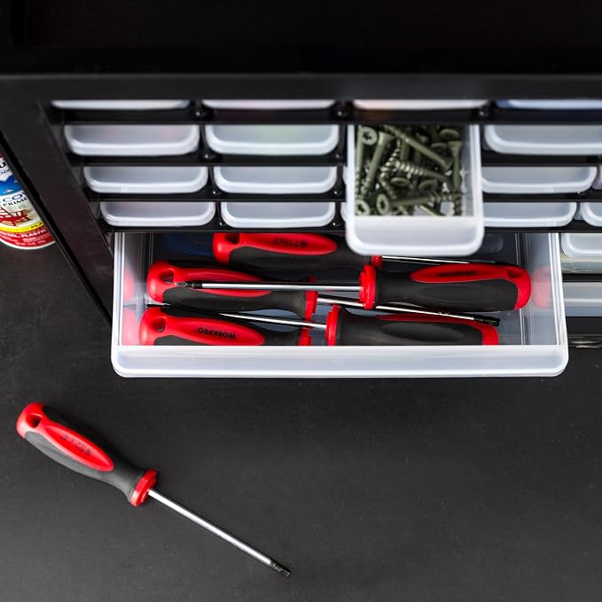 IRIS USA 36-Drawer Storage Cabinet, Garage Tool Screws, Made in USA, Black | Wall mountable, Stackable, Hardware, Electronics, Teacher Toolbox, Small Parts