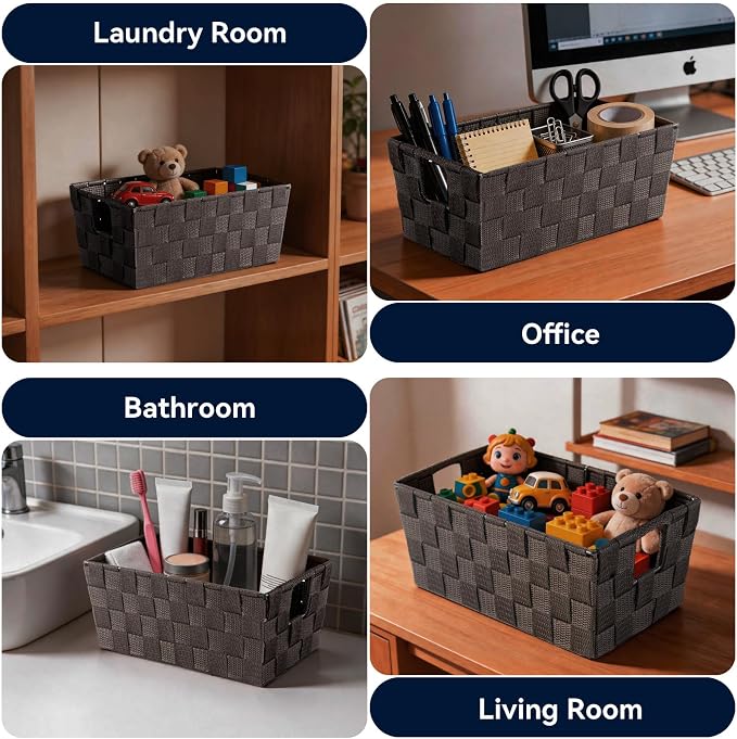 Whitmor Woven Strap Small Storage Tote - Espresso (6581-2712-ESPR)