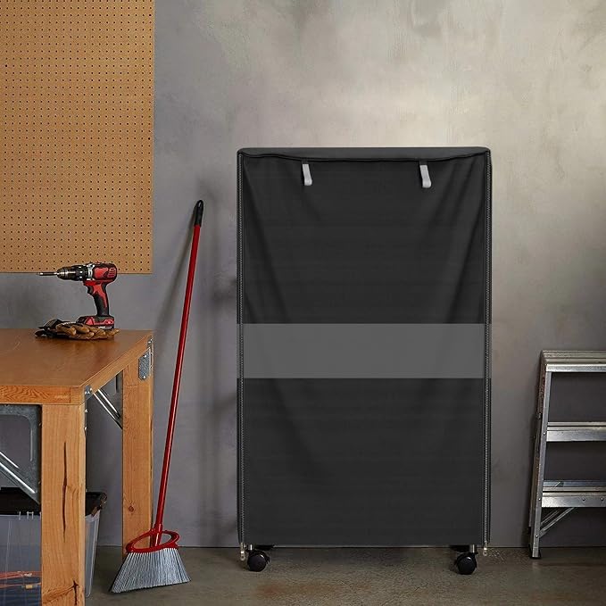 Wire Shelf Cover 48x18x72 Heavy Duty 600D Waterproof Zipper Metal Rack | Side pocket , color-block design, heavy-duty fabric, dustproof protection for daily storage