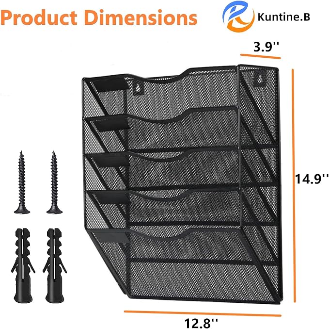 Kuntine.B Wall File Organizer Office Hanging Magazine Holder Wall File Organizer for Office Home