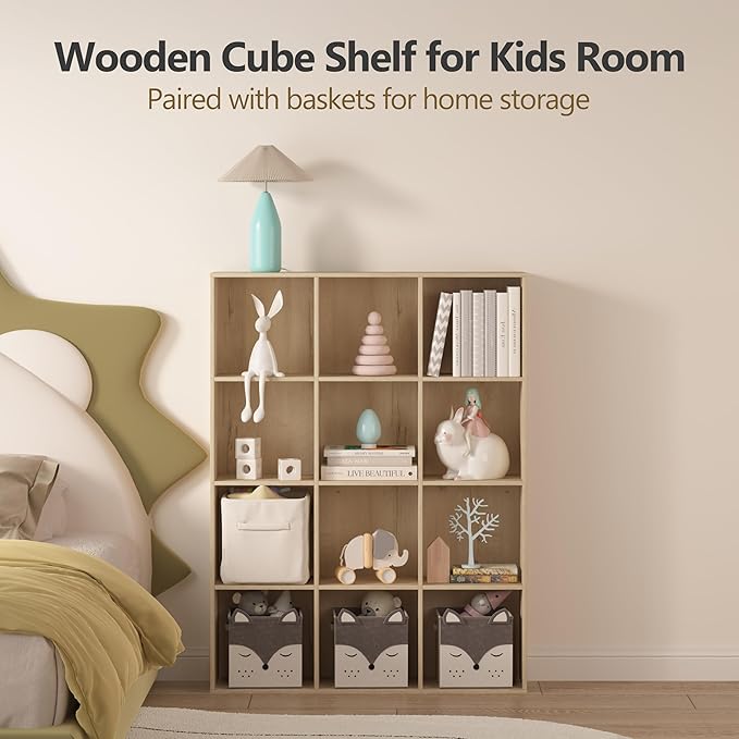 5 Cube Storage Organizer Bookshelf, Closed Back Display Bookcase, Reversible Bookcase, Cubes Closet Organizer for Home, Living Room, Kids Room, Office, Bedroom, Study, Hallway