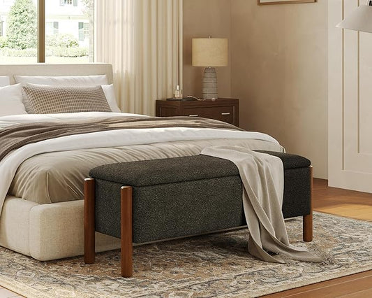 Storage Ottoman Bench, End of Bed Bench for Bedroom