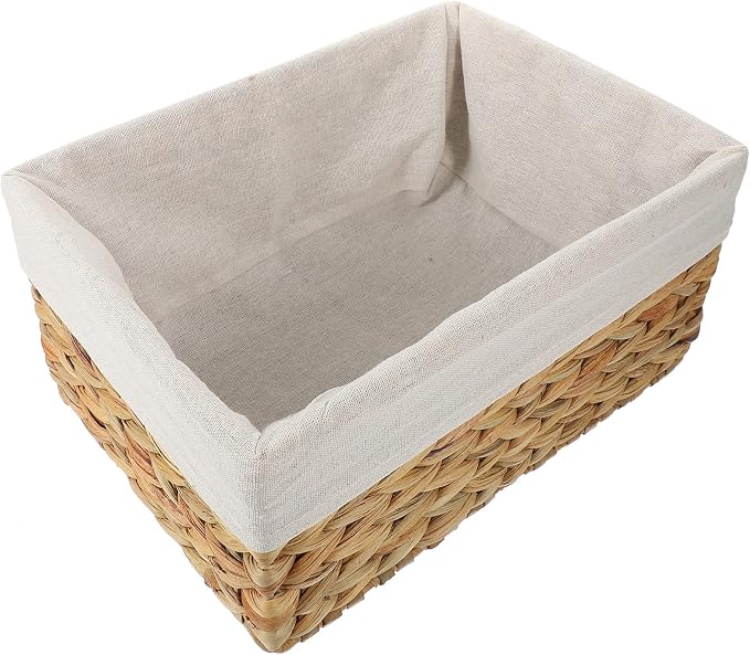 GANAZONO Decorative Straw Rattan Basket Storage Organization for Home Straw Basket Handle Woven Decorative Storage Baskets