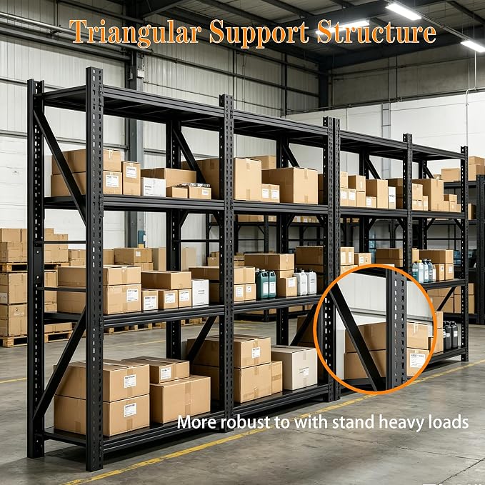 Heavy Duty Garage Shelving 73" H 3000LBS Load Capacity | Metal Garage Storage Shelves Adjustable Industrial Shelving Unit for Garage,Warsehouse,Workshop