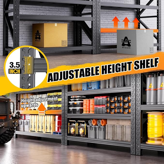 79" W Heavy Duty Storage Shelves, 4T Adjustable Garage Shelving Unit,Rust Proof Large Metal Storage Rack 24" D x 79" W x 74" H, Industrial Shelving for Warehouse, Basement, Shop, Supermarket