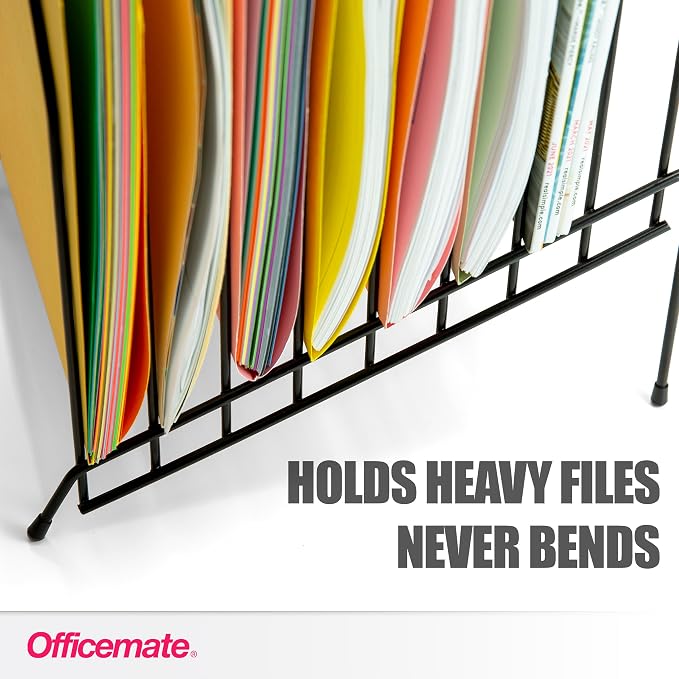 Officemate Large Incline 8 Compartment Wire Caddy, Black, 8.5 x 10.375 x 12.625 Inches (Pack of 6)