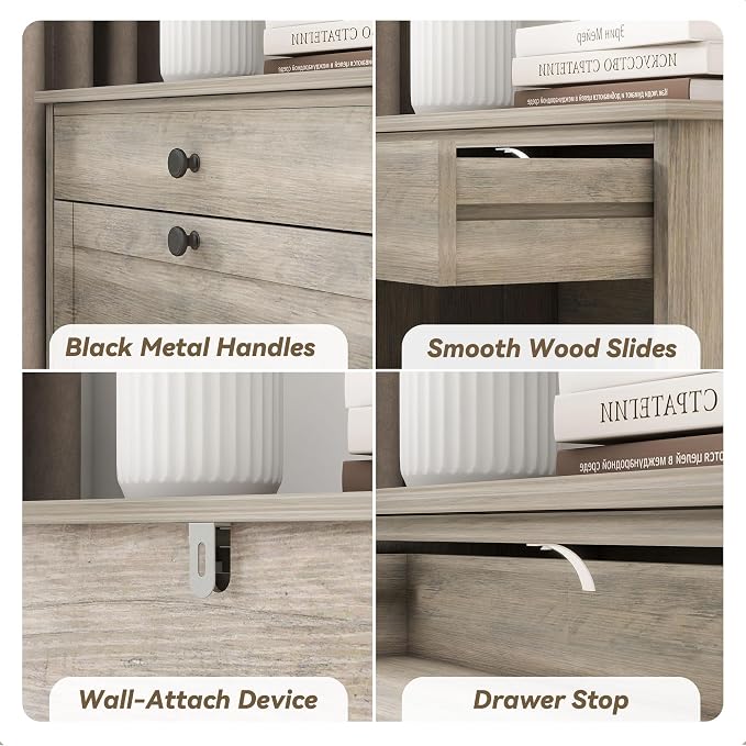 Shoe Cabinet with 2 Flip Drawers, Freestanding Shoe Storage Organizer | Narrow Shoe Rack with Drawers, Slim Shoe Cabinet for Entryway, Closet, Hallway, Living Room, Rustic Gray