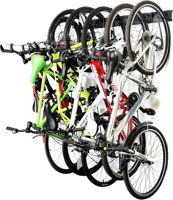 Ultrawall Stainless Steel Bike Storage Rack,6 Bike Storage Hanger Wall Mount for Home & Garage Holds Up to 300lbs, Black