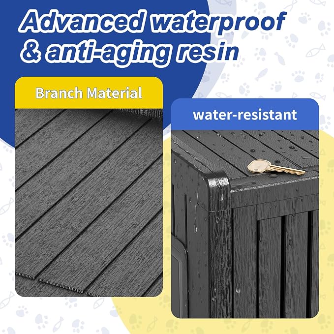 ROJIK Shoe Cabinet Waterproof UV-Resistant,Storage Bench Indoor Outdoor with Adjustable Shelves,for Entryway Bedroom,Hallway,Living Room(Double Door + Side Access,Black)