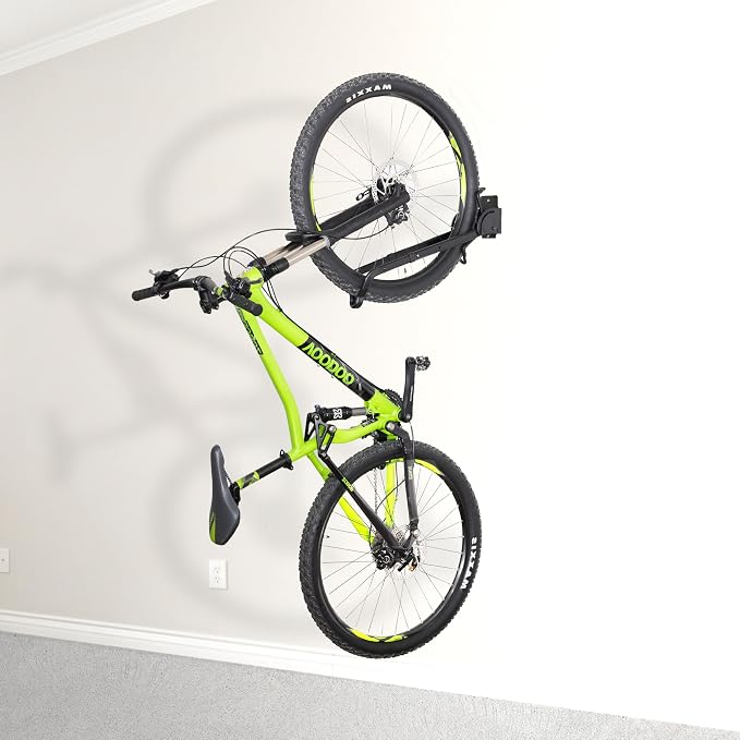 CyclingDeal Swivel Bike Wall Mount Rack - Vertical Adjustable Foldable Bicycle Parking Rack with Wheel Holder - for 20"-29" MTB 700C Road Bikes Home Garage Storage