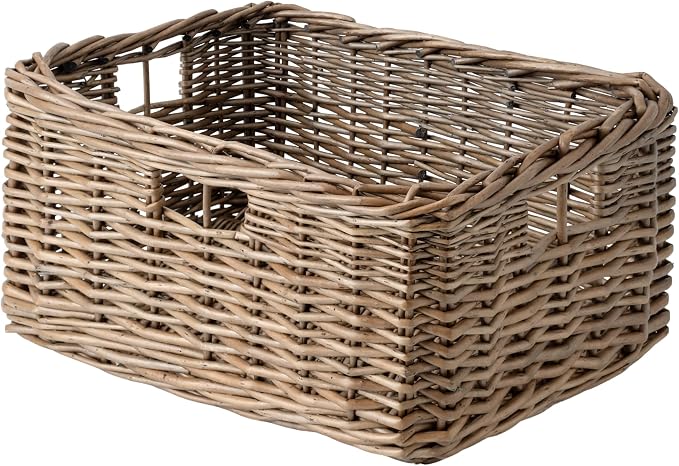 StorageWorks Pantry Baskets, Willow Storage Baskets for Organizing, Shelves, Pantry Organizers and Storage, Brown, 16 ½"L x 13" W x 7 ½"H